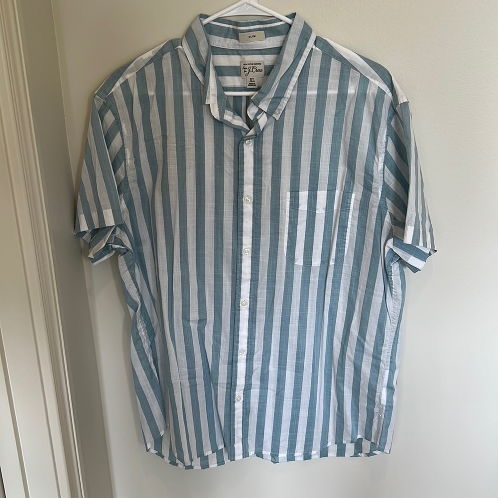 JCrew light blue and white summer shirt
